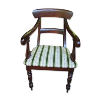 Ancient English mahogany armchair