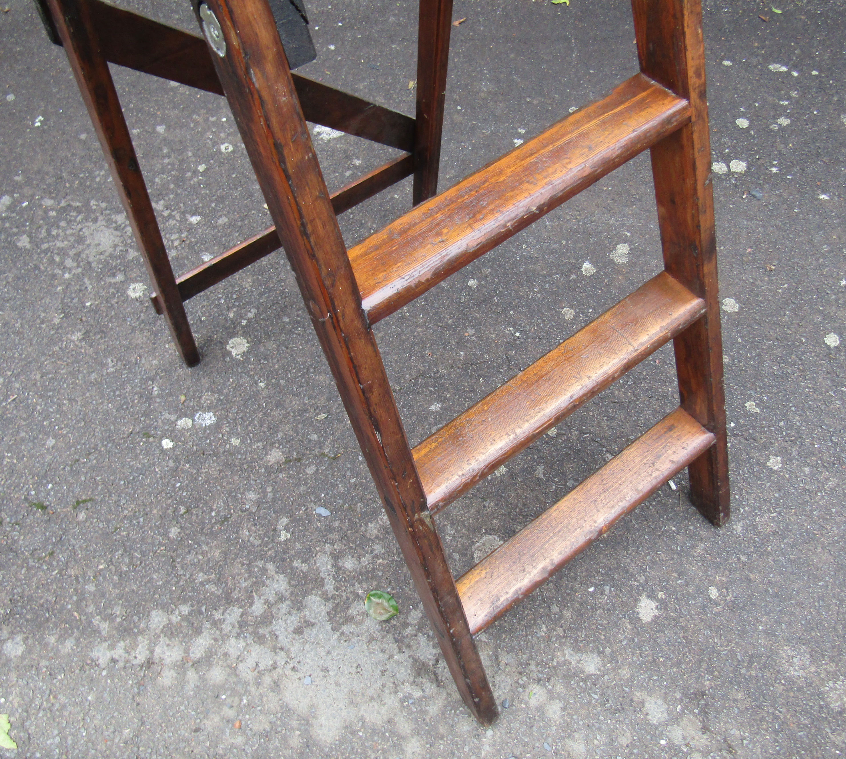 old stepladder scale vintage library