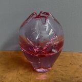 Red Glass vase "tulip" top 1960s