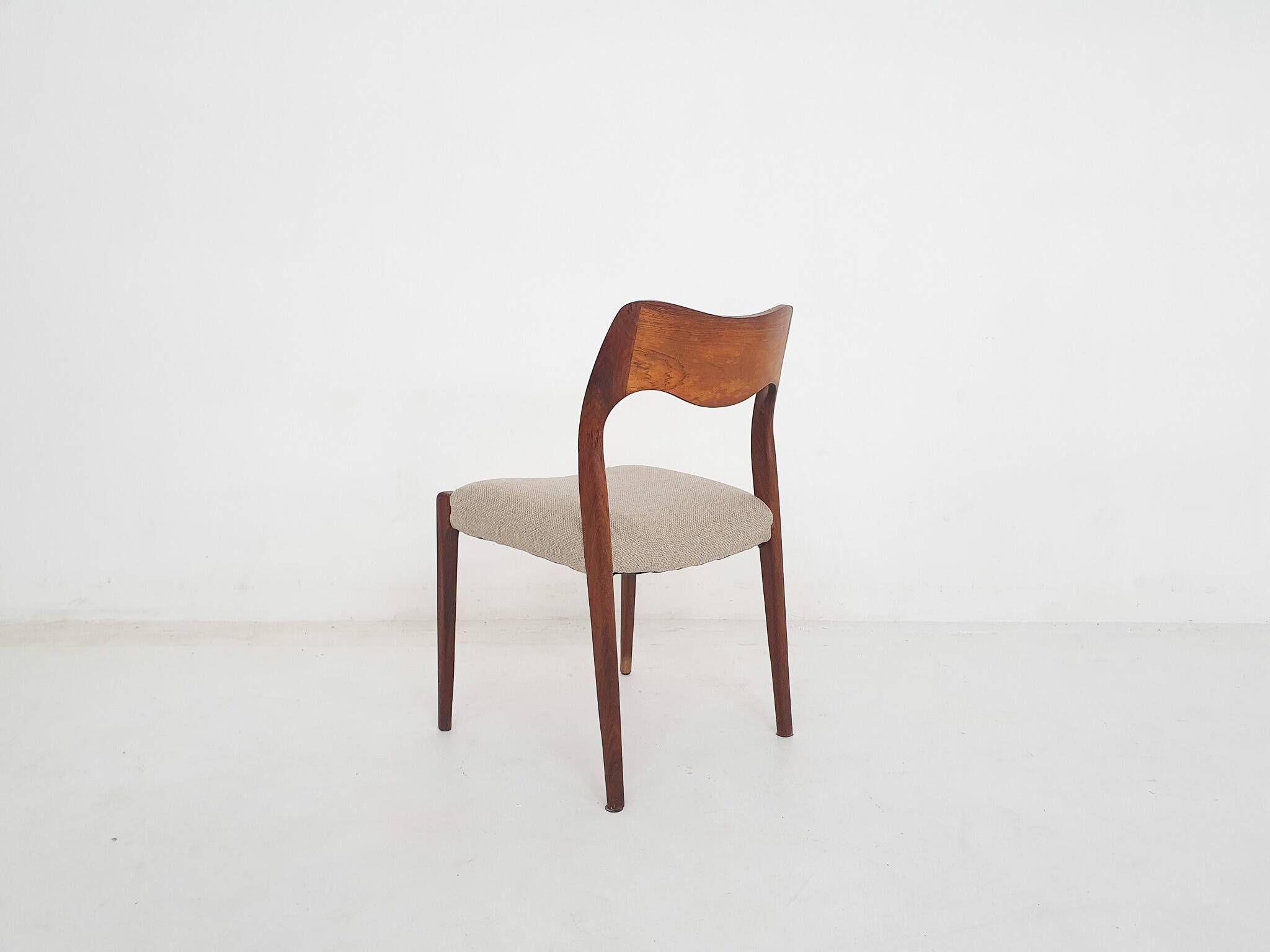 Teak dining chair model 71 by Niels Otto Moller for J.L. Moller Mobelfabrik, Denmark 1960's