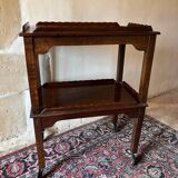 Serving trolley, rolling table with 2 wooden shelves