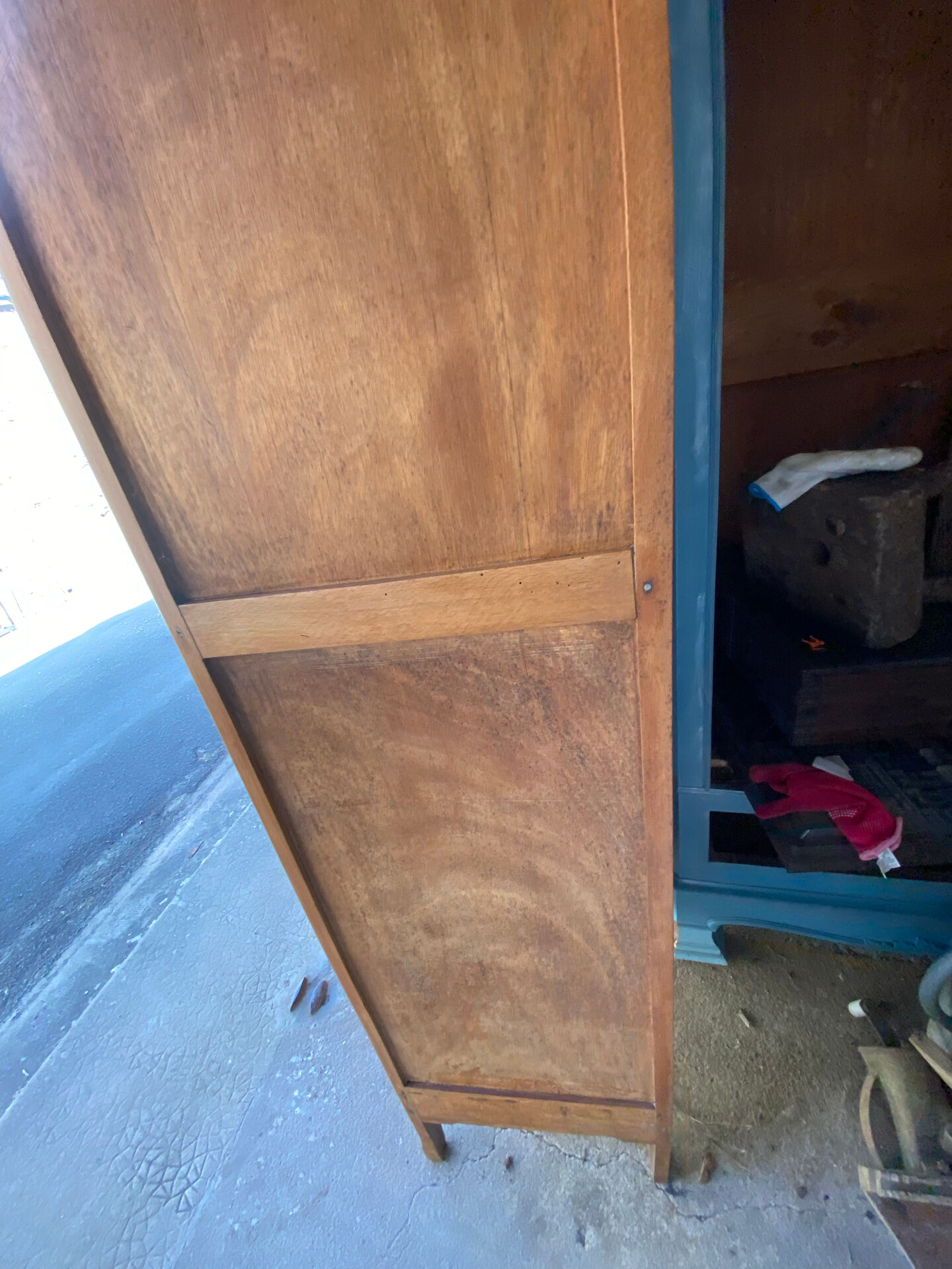 Art Deco wardrobe with oval mirror