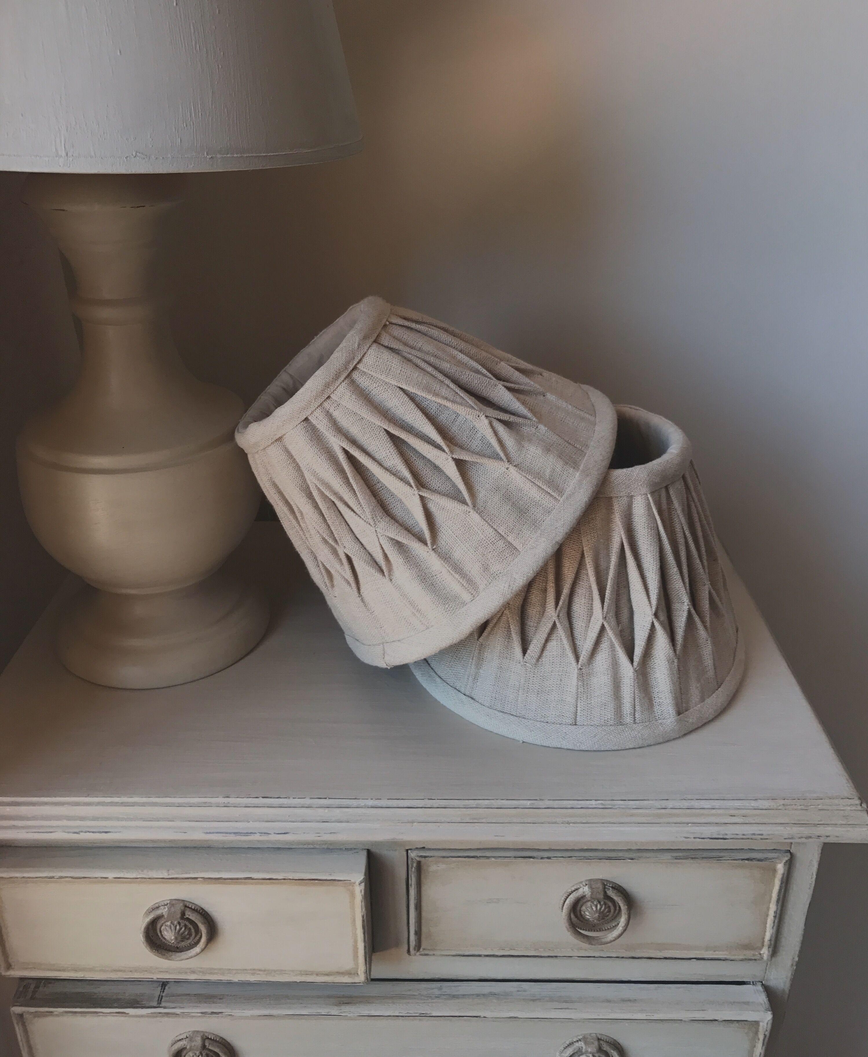 Pair of linen lampshades