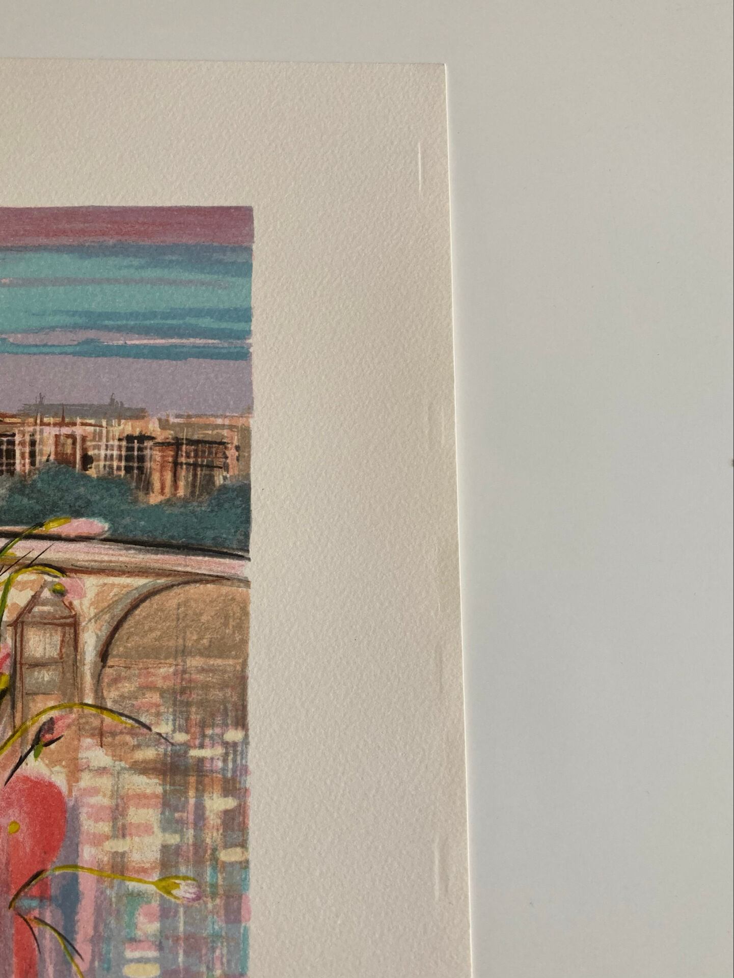 Lithograph signed by Michel Henry - The Institute and Notre Dame de Paris