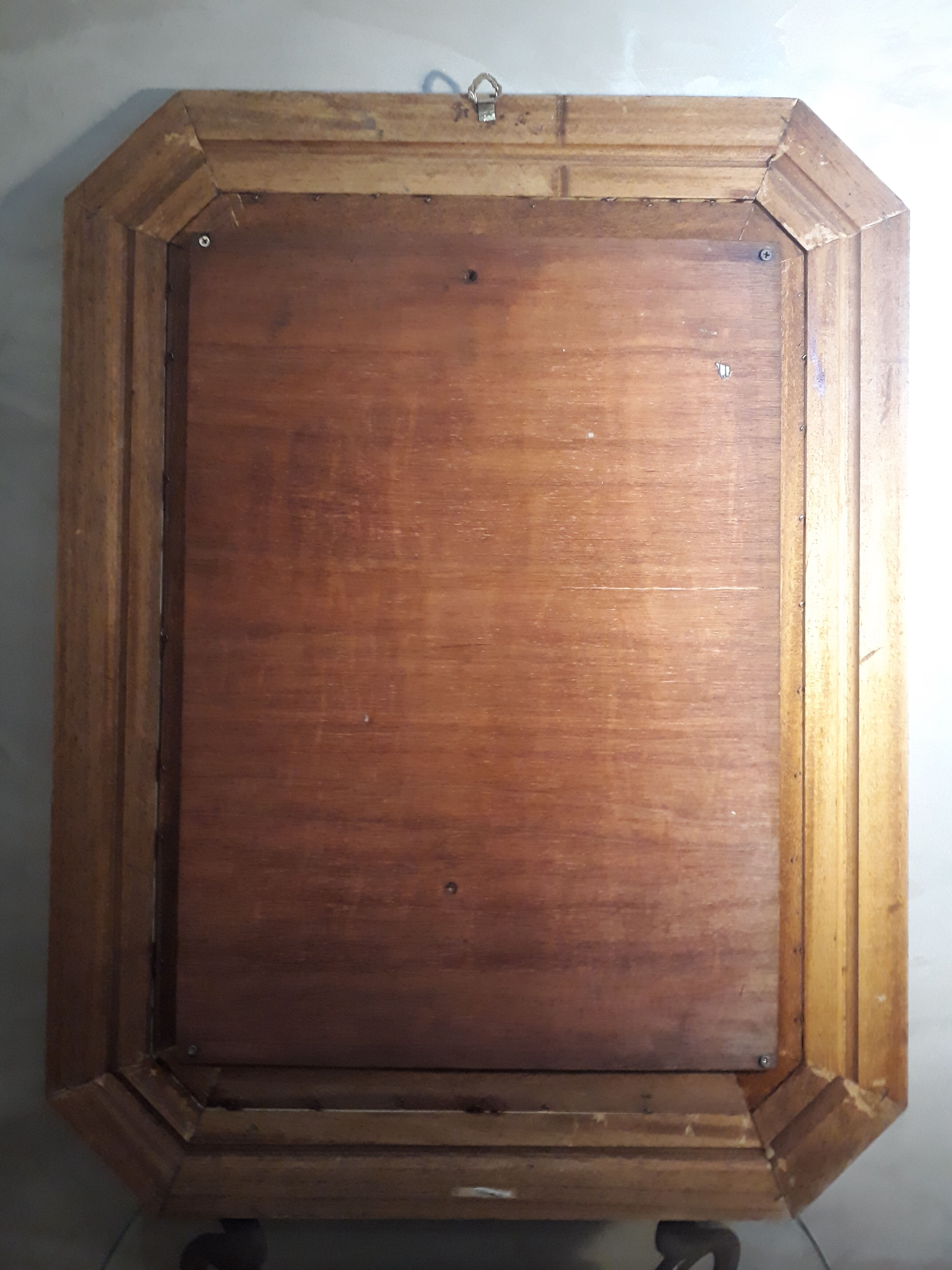 Mirror exotic wood patinated gold 1970