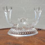Pair candle holders vintage crystal Buder double torches