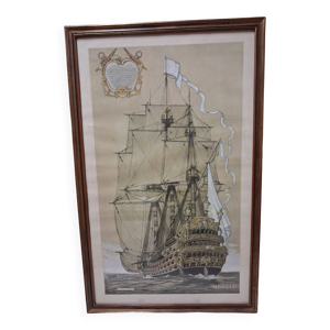 Dessin vaisseau du XVIIIe,