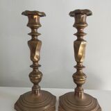 Pair of candlesticks in bronze 19th century