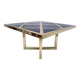Romeo Rega Mid-century Modern Italian Black Glass, Brass and Chrome Dining