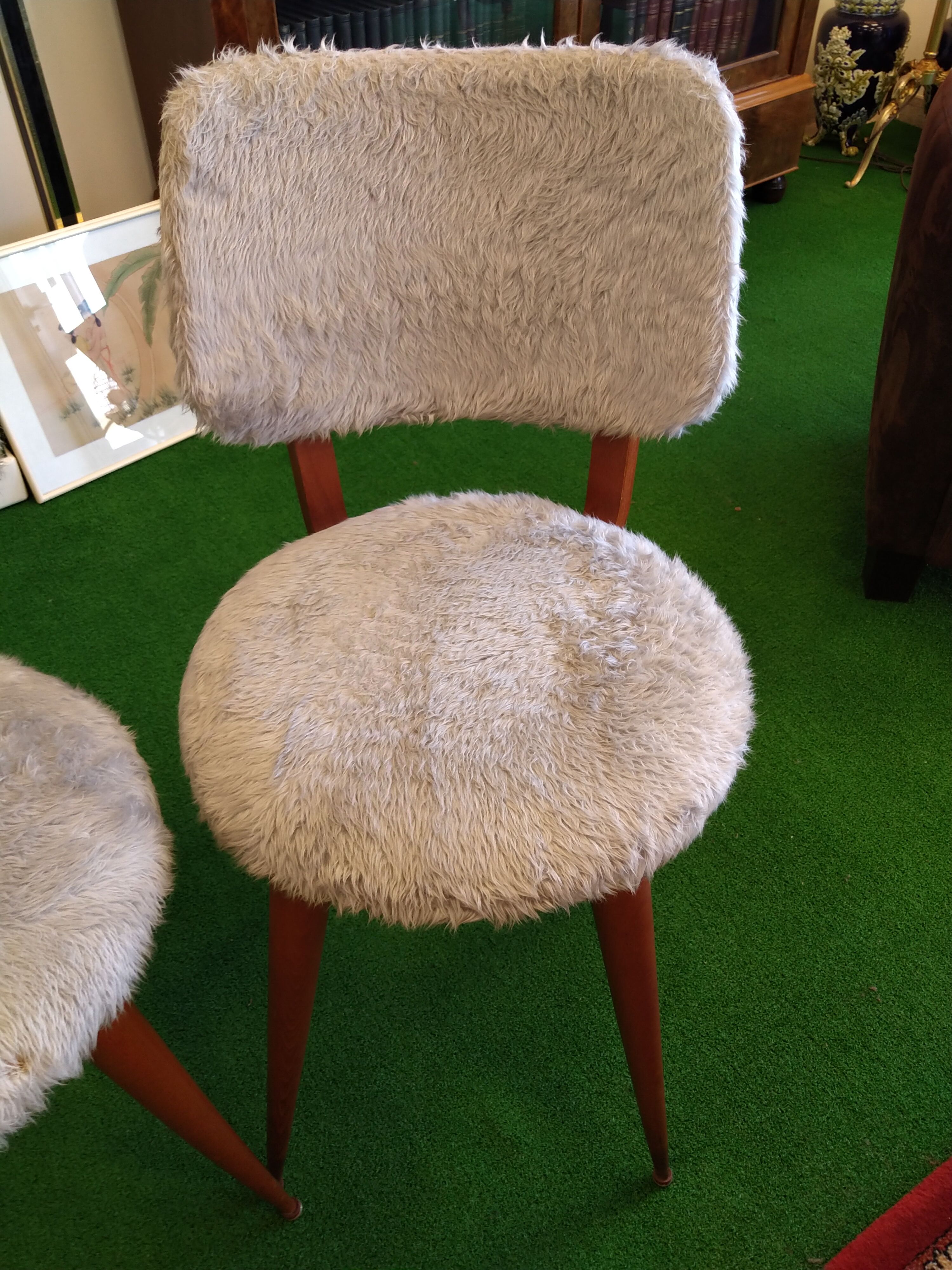 Pair of seventies chairs with compass feet