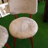 Pair of seventies chairs with compass feet
