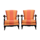 Paire de fauteuils laqué noir Steiner