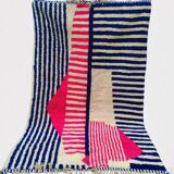 Modern Berber Rug with Abstract Patterns and Stripes 250x150 cm