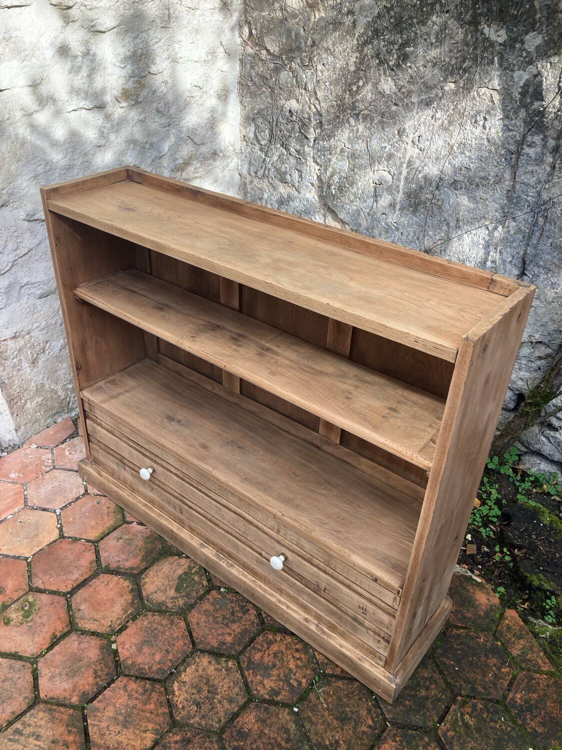 Antique furniture - solid oak shelf