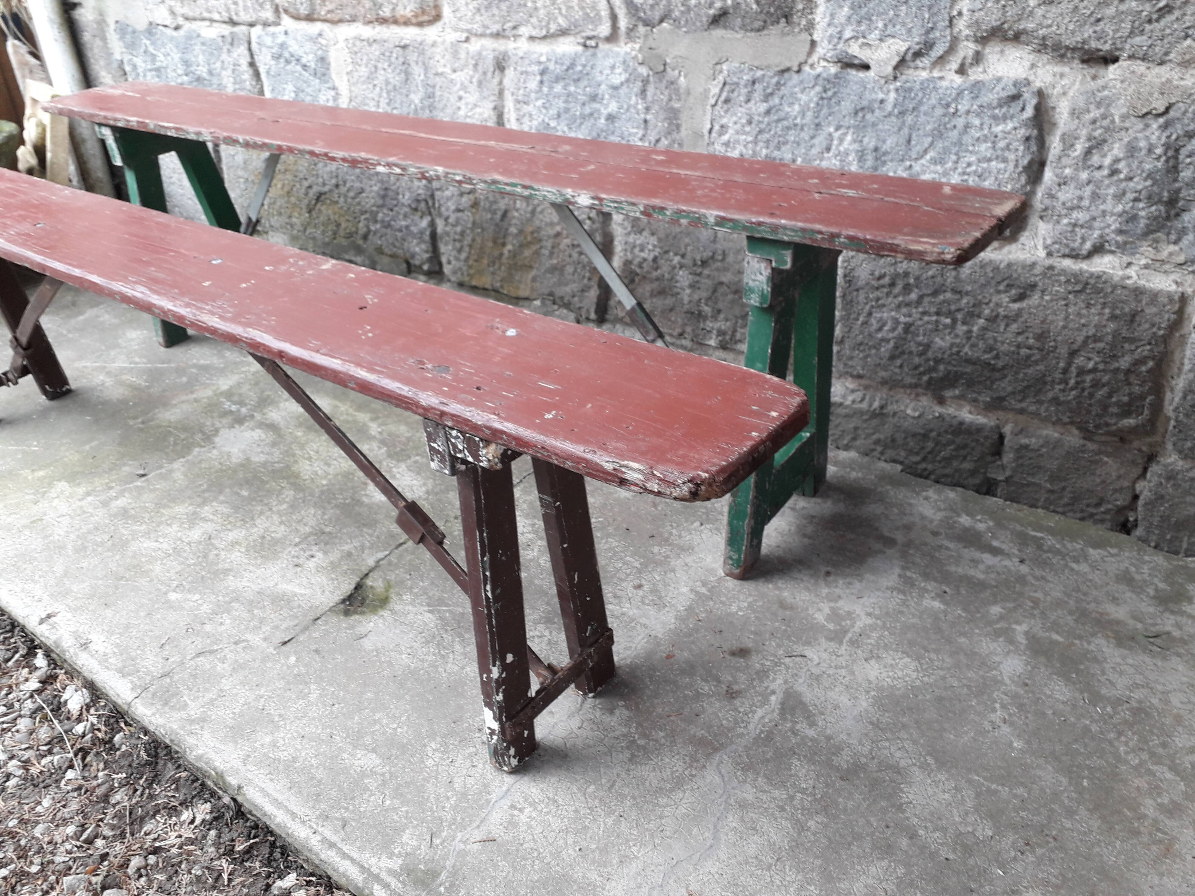 Paire de bancs pliant guinguette