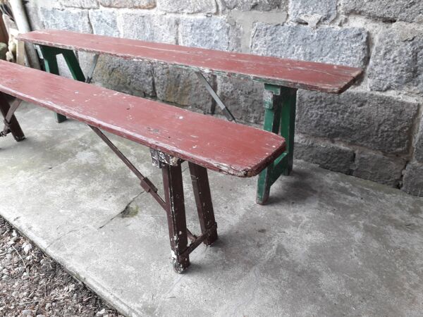 Paire de bancs pliant guinguette