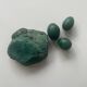 Ashtray / pocket tray in natural malachite, with its three eggs.