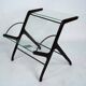 Ico Parisi Magazine Rack in Wood, Brass and Glass. Italy, 1950s