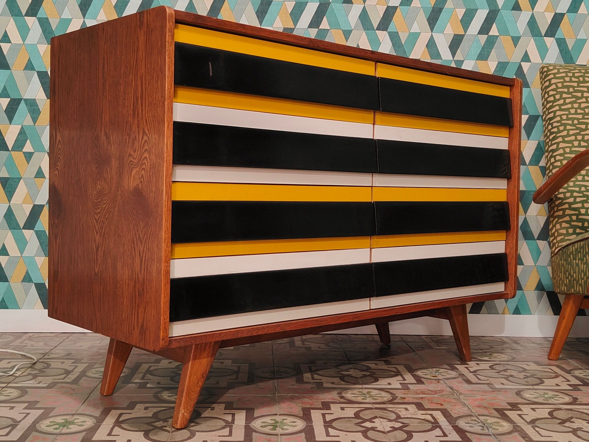 Chest of drawers U 453 Yellow by Jiri Jiroutek for Interier Praha, old edition from 1962