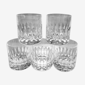 Set de 5 verres à whisky en cristal Saint Louis