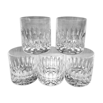 5 St. Louis Crystal Whisky Glasses