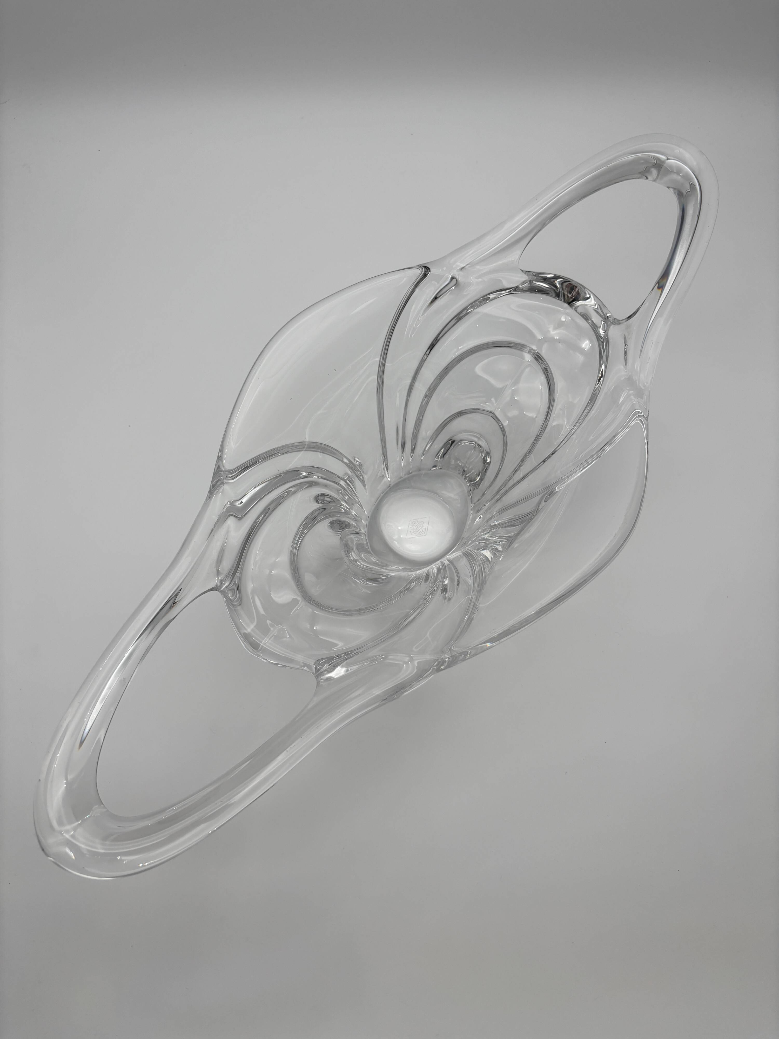 Large crystal centrepiece Art Vannes & matching swan – 54 cm