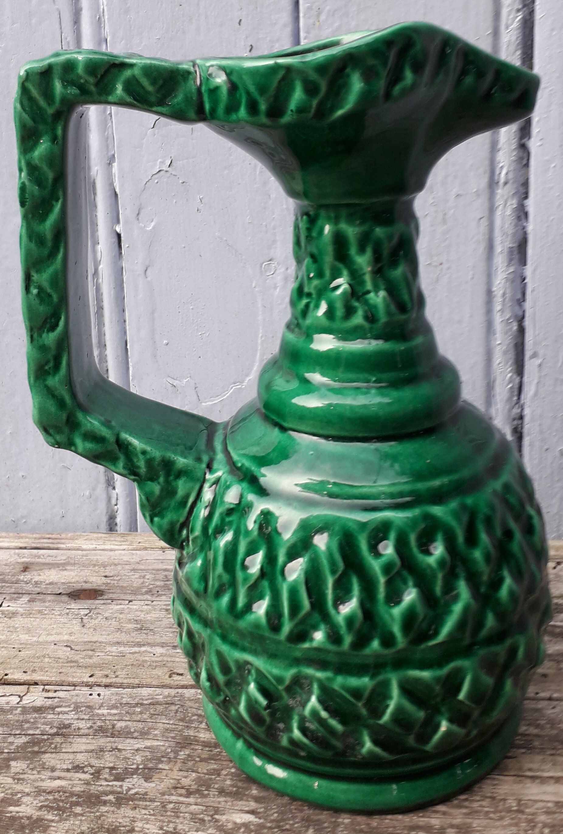 Green vallauris pitcher