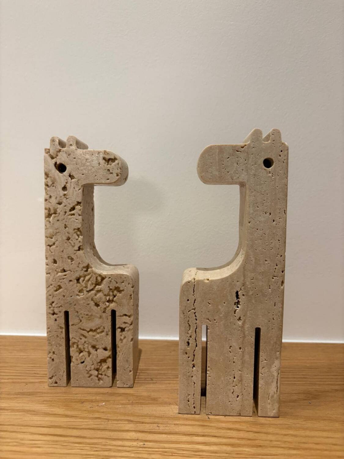 Pair of travertine giraffes, Fratelli Mannelli, Italy, 1970s