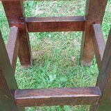 Brutalist style wooden stool