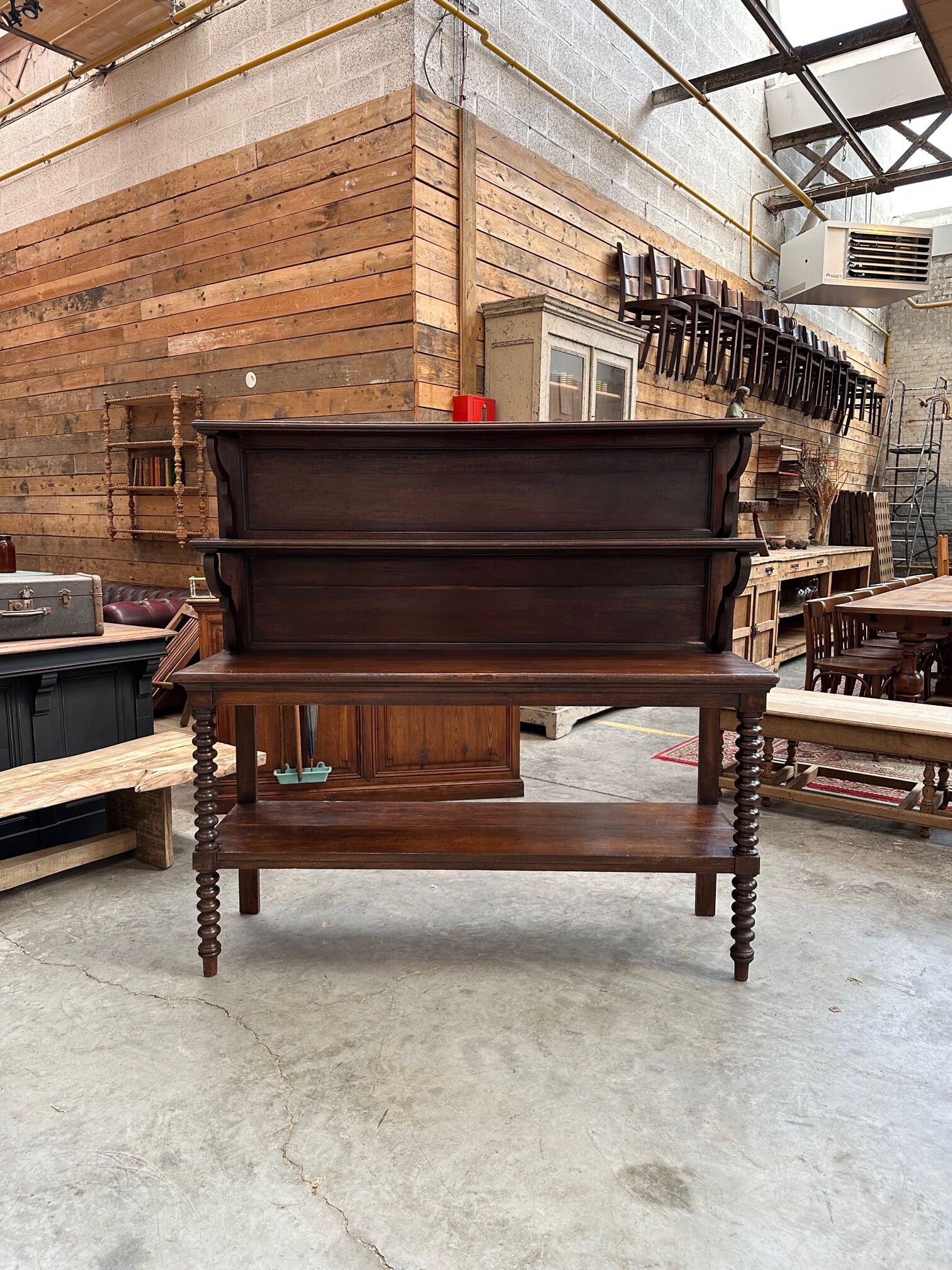 Late nineteenth century oak shop furniture