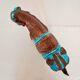 Sculpture d’un cheval Tang en faïence bleue turquoise