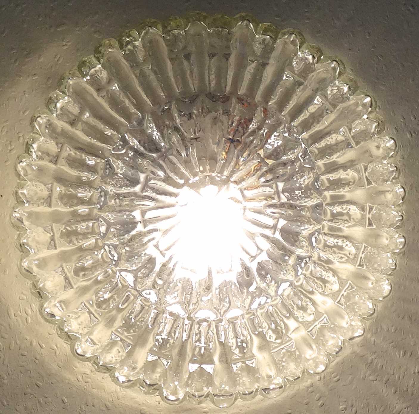 Round cleated vintage glass ceiling