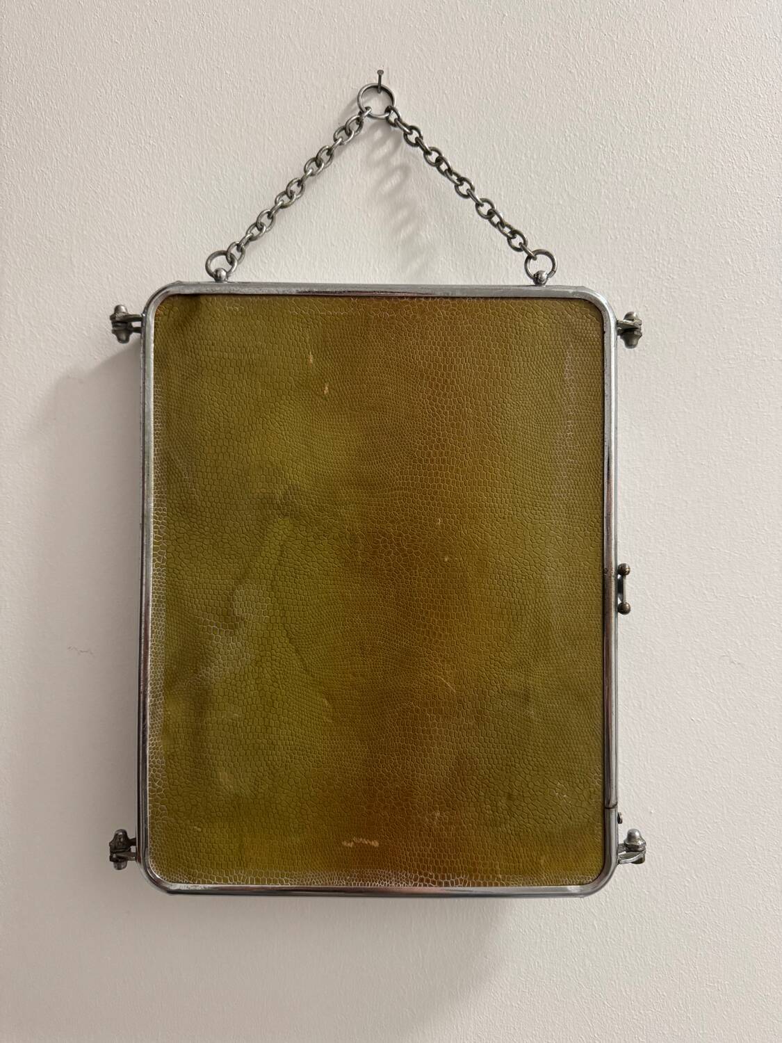 Bevelled triptych barber mirror from the 1950s.