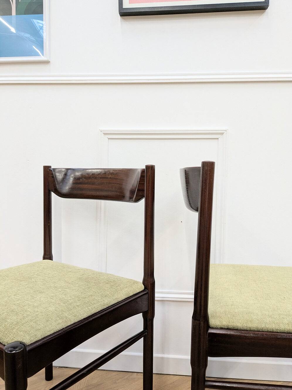 6 chaises scandinaves vertes vintage