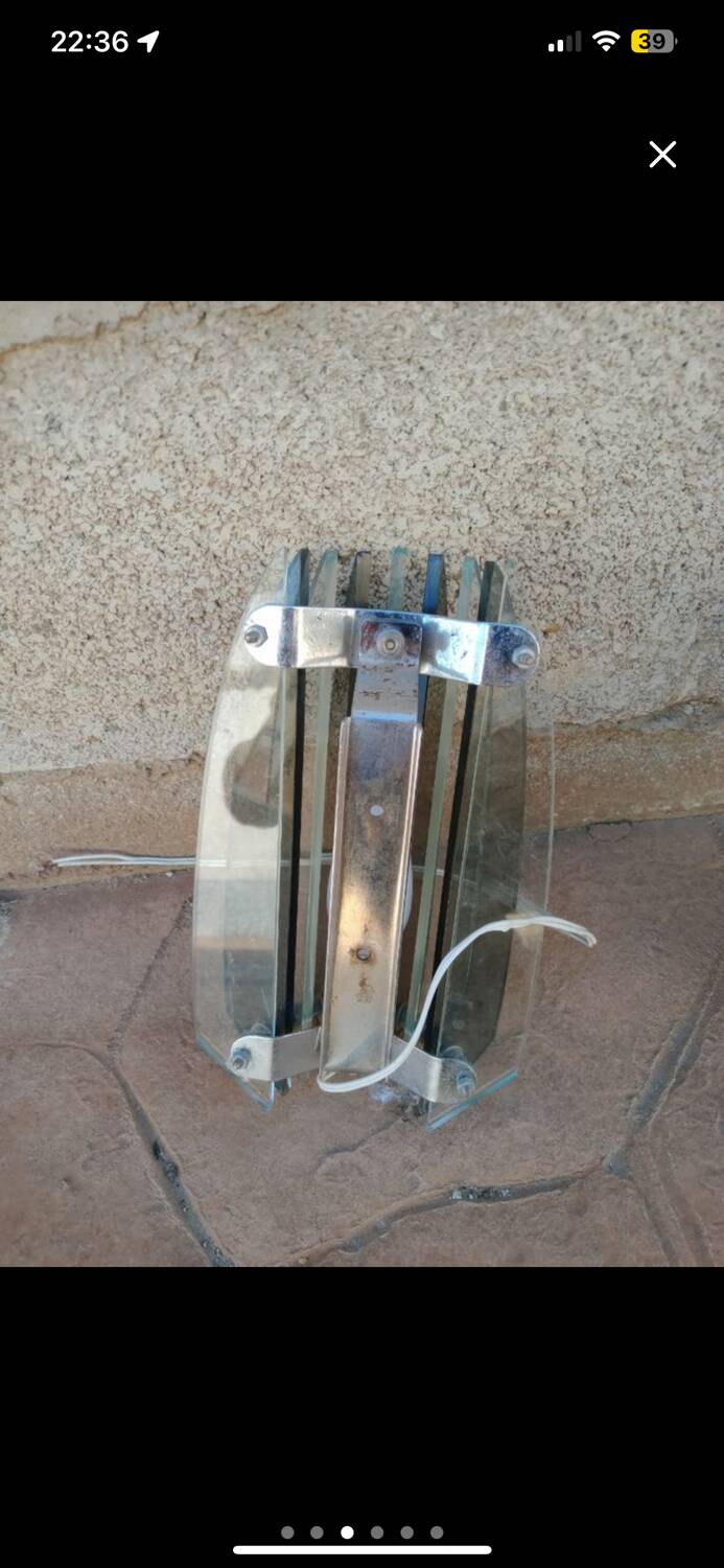 Pair of Veca wall lights in two-tone glass, Italy 1960