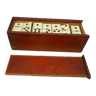 Ancienne boite bois de jeu de Dominos Os et Ebène
