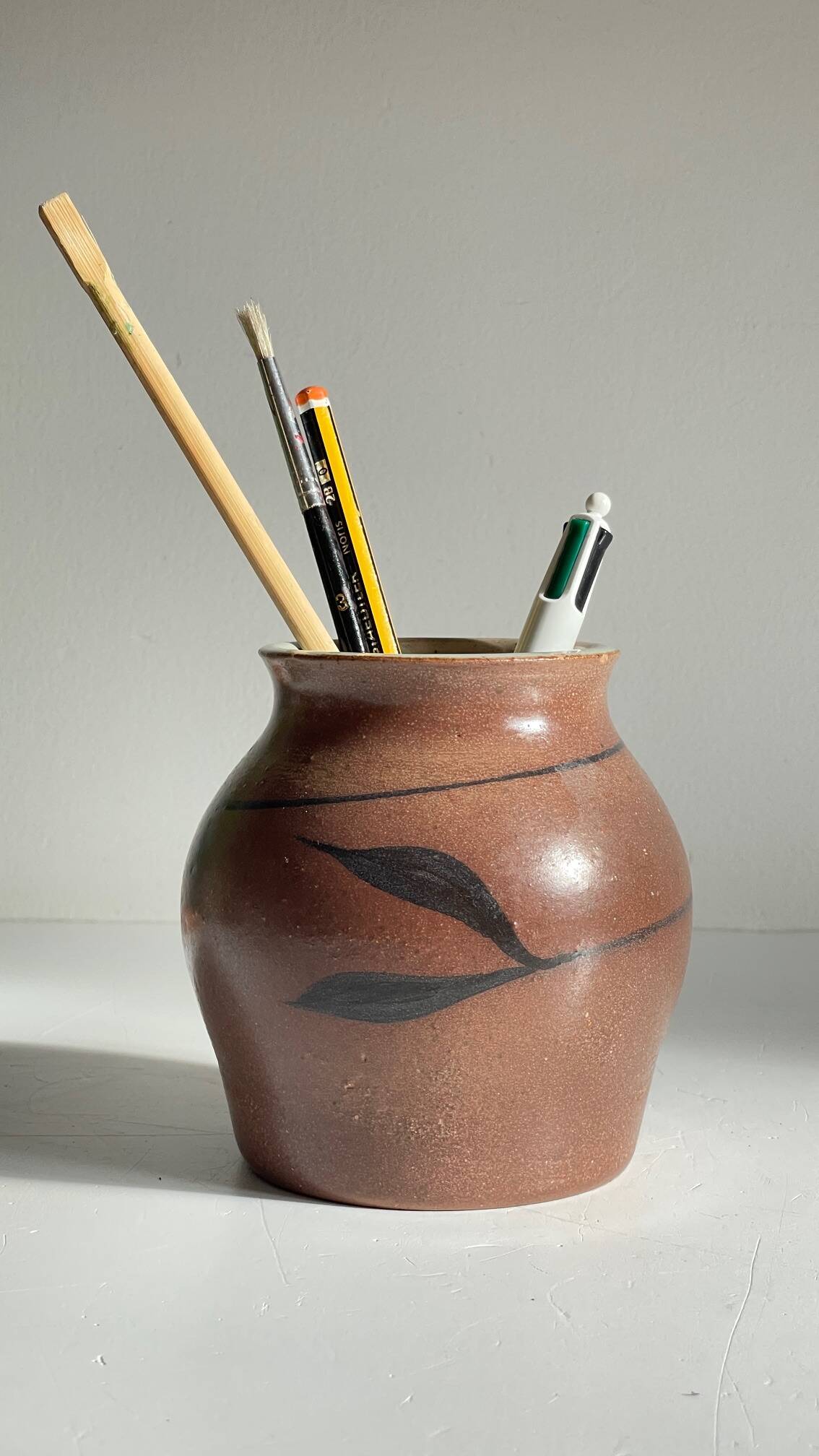 VASE Artisanal Signed Stoneware VINTAGE