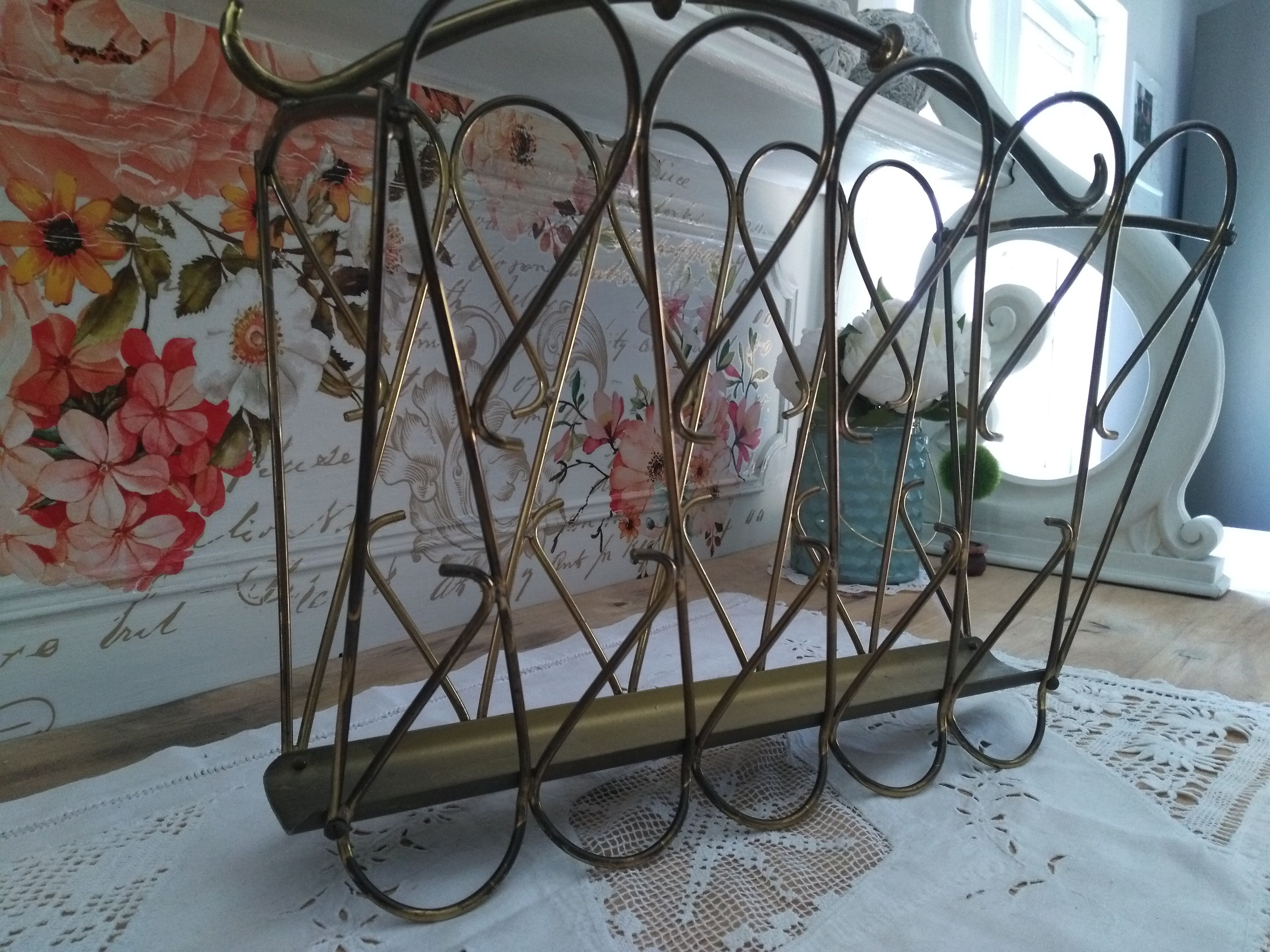 Brass magazine holder, 1950s