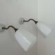 Pair of brass and opaline wall lights, France 1930