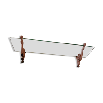 Metal and glass wall shelf