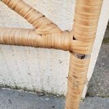 Peacock rattan headboard one person