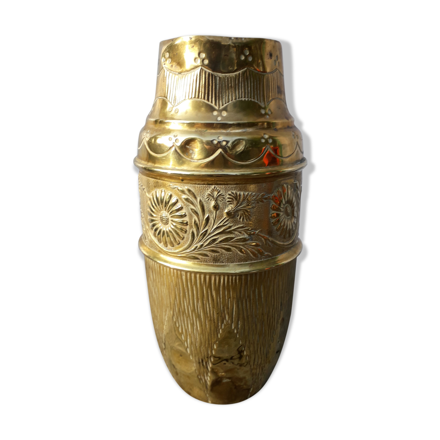 Art Nouveau brass vase