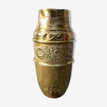 Art Nouveau brass vase