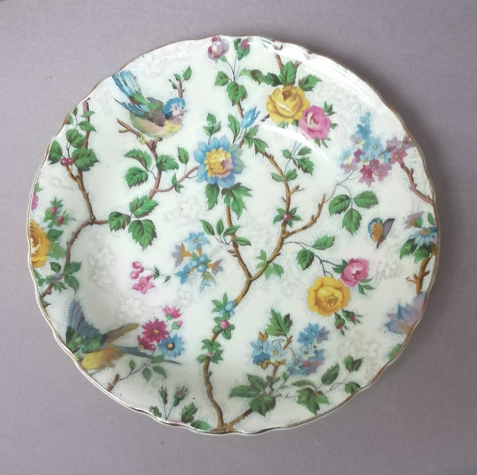 Old hollow plate royal staffordshire lorna doone chintz circa 1949