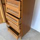 Wardrobe cabinet and drawers in oak and rattan feet compass Vintage year 60