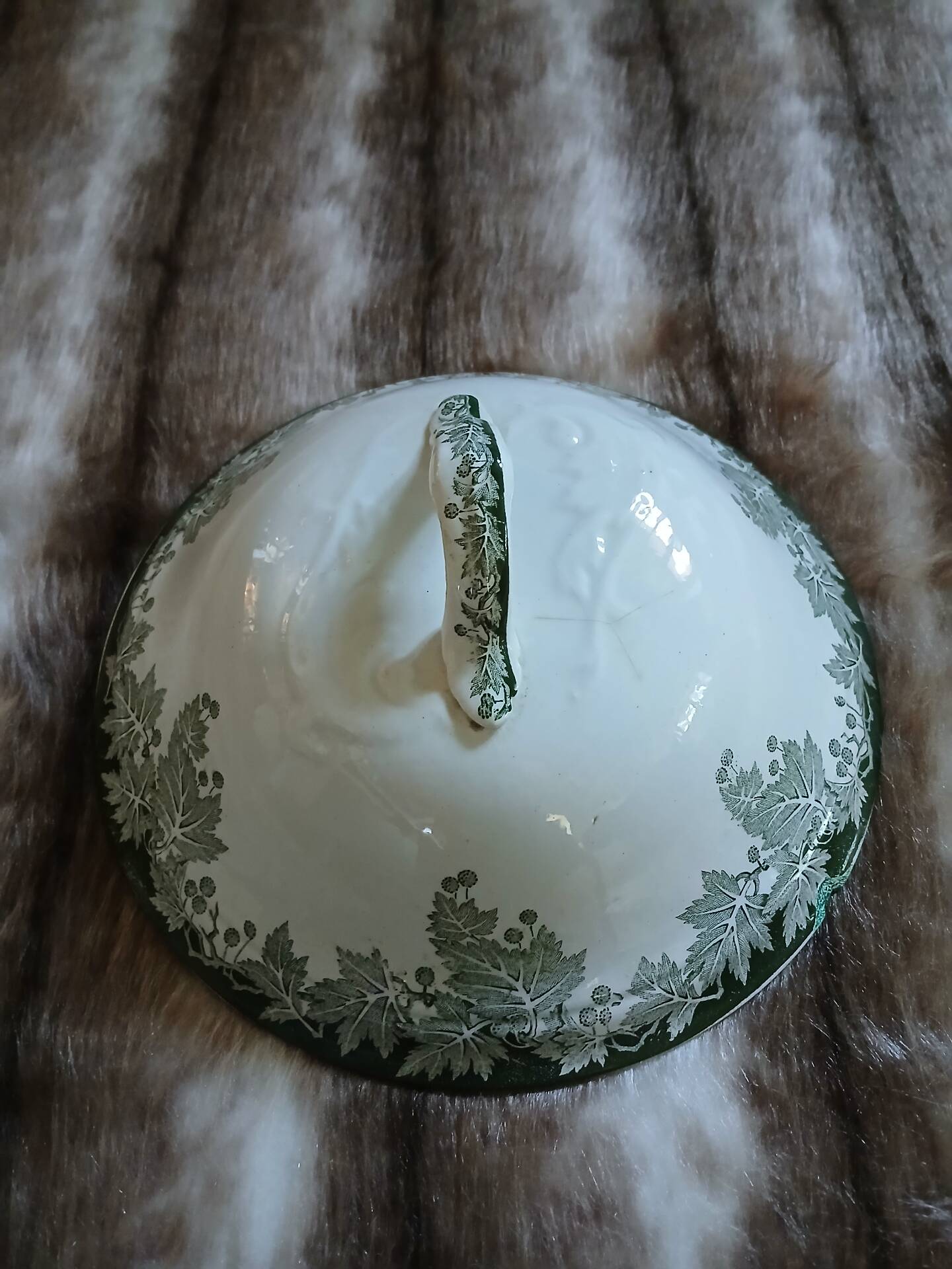 Small antique soup tureen in ironstone