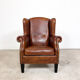 Vintage sheep leather wingback armchair by Lounge Atelier