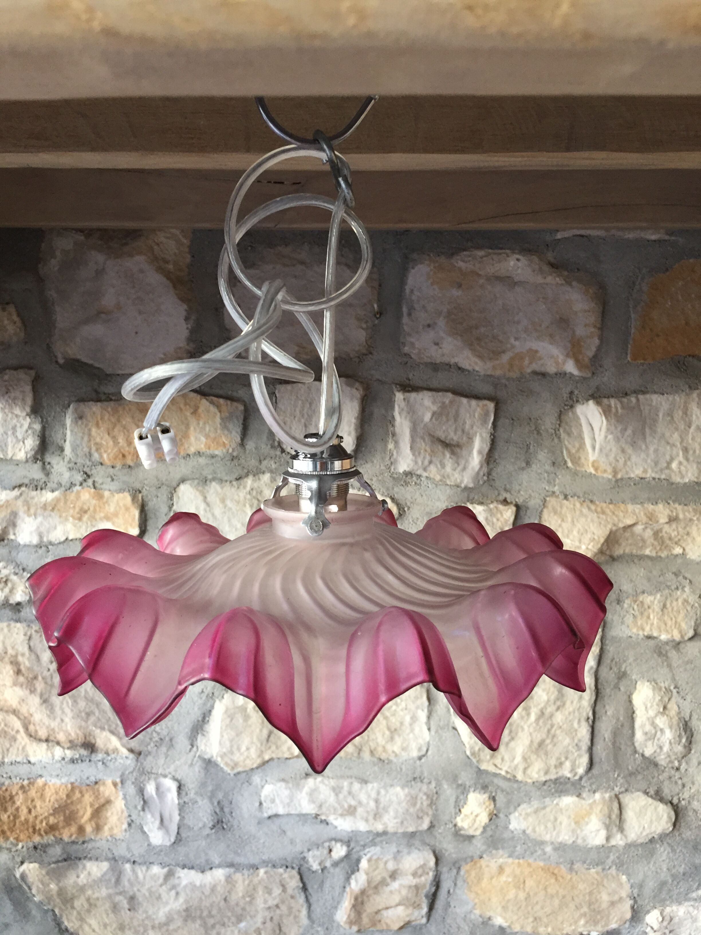 Hanging lamp, former rose lampshade