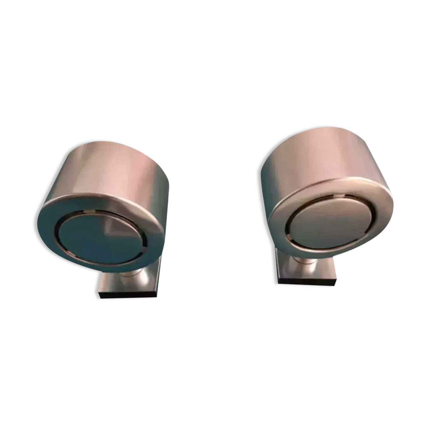 Pair of vintage swivel wall lamps, chrome, 1970