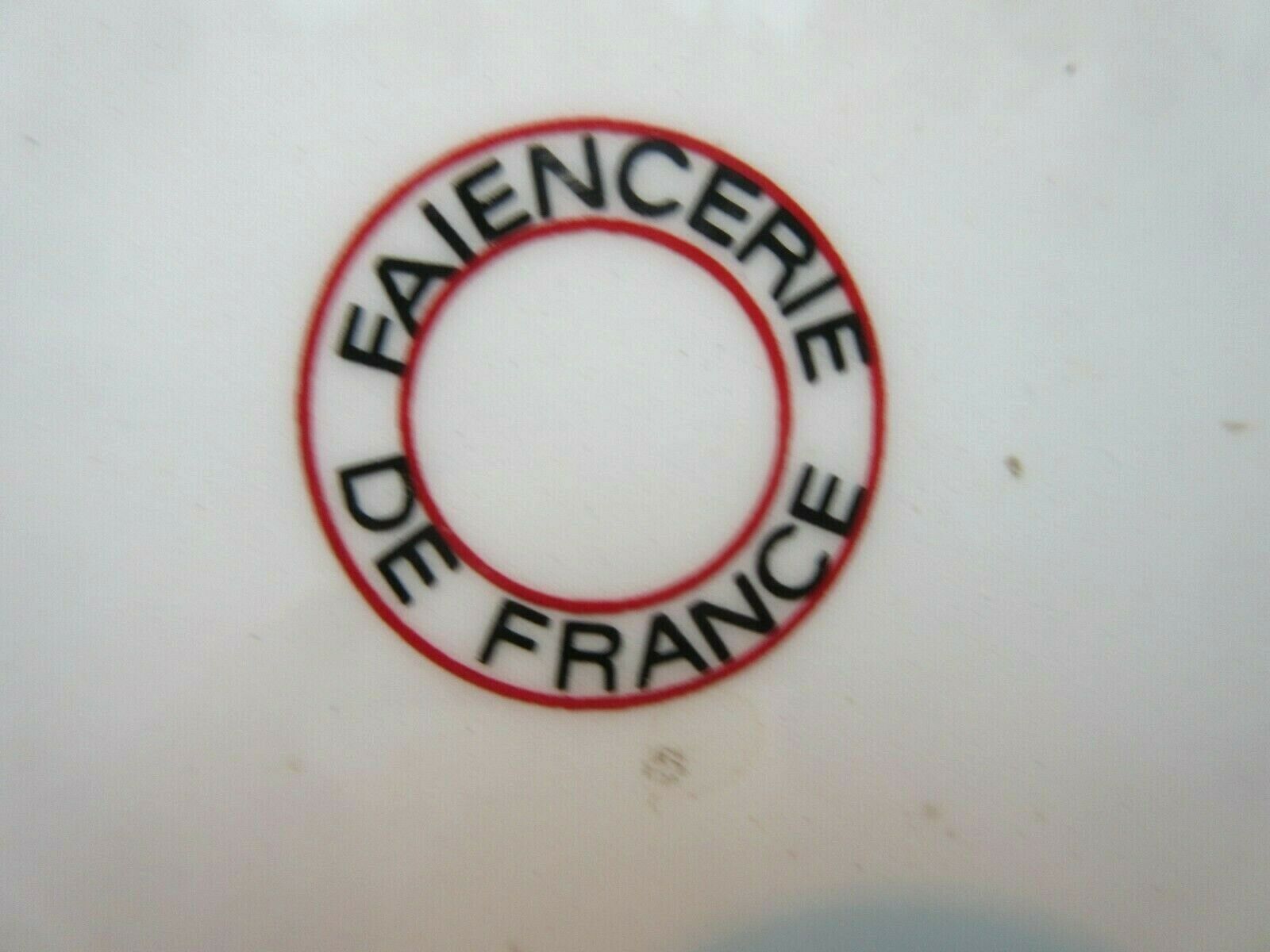 Plate faiencerie de france: red rooster